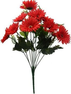 Real PBR REAL PBR Artificial Flower Bunch Red Wild Flower Artificial Flower  with Pot??(6 inch, Pack of 1, Flower Bunch)