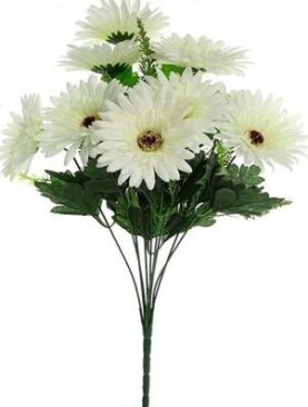 Real PBR REAL PBR Artificial Flower Bunch White Wild Flower Artificial Flower  with Pot??(6 inch, Pack of 1, Flower Bunch)