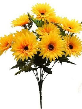Real PBR REAL PBR Artificial Flower Bunch Yellow Wild Flower Artificial Flower  with Pot??(6 inch, Pack of 1, Flower Bunch)