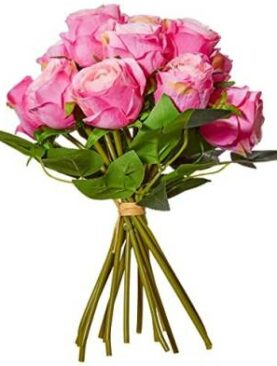 Real PBR Real PBR Artificial Rose Flower Bunches Light/Pink Pink Wild Flower Artificial Flower??(12 inch, Pack of 1, Flower Bunch)