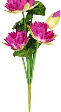 Real PBR Real PBR Artificial Lotus Lily Flowers Violet Multicolor Lotus Artificial Flower??(12 inch, Pack of 1, Flower Bunch)
