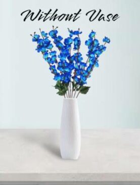 Real PBR Artificial Flowers for Home Decoration Cherry Blossom Bunch (7 Branches) Blue Cherry Blossom Artificial Flower??(25 inch, Pack of 1, Flower Bunch)