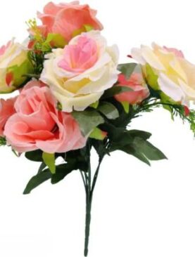 Real PBR Multicolor Rose Artificial Flower??(26 cm, Pack of 1, Flower Bunch)