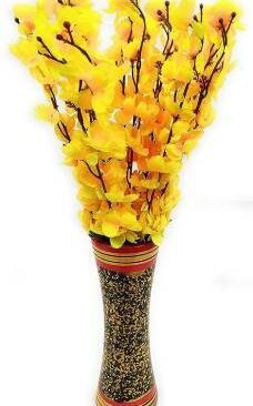 Real PBR Artificial Flowers for Home Decoration Cherry Blossom Bunch (7 Branches) Yellow Cherry Blossom Artificial Flower??(25 inch, Pack of 1, Flower Bunch)