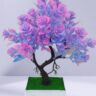 Real PBR Artificial Double Shade Plant/Tree with White Pot for Purple Wild Flower Artificial Flower  with Pot??(6 cm, Pack of 1, Flower with Basket)