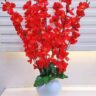 Real PBR Artificial Flowers for Decoration with Pot, Home Decor, Office Decor, Red Cherry Blossom Artificial Flower  with Pot??(50 cm, Pack of 1, Flower with Basket)