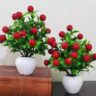 Real PBR Red, Green Wild Flower Artificial Flower  with Pot??(25.4 inch, Pack of 2, Flower with Basket)