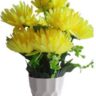 Real PBR Yellow Dahalia Artificial Flower  with Pot??(10 cm, Pack of 1, Flower Bunch)
