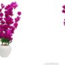 Real PBR Artificial Flowers for Decoration with Pot, Home Decor, Office Decor, Combo, Purple Cherry Blossom Artificial Flower  with Pot??(52 cm, Pack of 2, Flower with Basket)