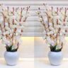 Real PBR Artificial Flowers for Decoration with Pot, Home Decor, Office Decor, Combo, White Cherry Blossom Artificial Flower  with Pot??(52 cm, Pack of 2, Flower with Basket)