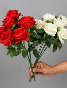Real PBR Red Wild Flower Artificial Flower??(12 inch, Pack of 1, Flower Bunch)