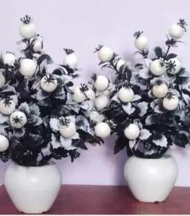 Real PBR White Wild Flower Artificial Flower??(0.5 inch, Pack of 1, Flower with Basket)