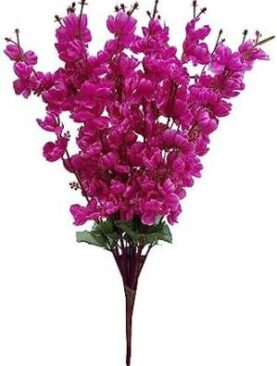 Real PBR Artificial Flowers for Home Decoration Cherry Blossom Bunch (7 Branches) Purple Cherry Blossom Artificial Flower??(52 cm, Pack of 1, Flower Bunch)