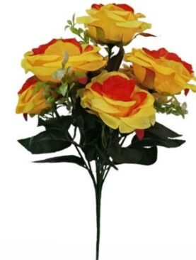 Real PBR Yellow Rose Artificial Flower??(26 cm, Pack of 1, Flower Bunch)
