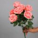 Real PBR Real PBR 9 Heads Rose Big Bouquet Holding Artificial Silk Pink Wild Flower, Rose Artificial Flower??(12 inch, Pack of 1, Flower Bunch)