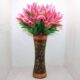 Real PBR Real PBR Artifical Flower Bunchers Pack of 4 ( Lily Pink) Multicolor Wild Flower, Lily Artificial Flower without vase(8 inch, Pack of 1, Flower Bunch)