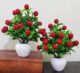 Real PBR Red, Green Wild Flower Artificial Flower  with Pot??(25.4 inch, Pack of 2, Flower with Basket)