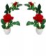 Real PBR Red Rose Artificial Flower  with Pot??(3 inch, Pack of 2, Flower with Basket)