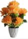 Real PBR Orange Dahalia Artificial Flower  with Pot??(10 cm, Pack of 1, Flower Bunch)
