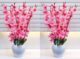 Real PBR Artificial Flowers for Decoration with Pot, Home Decor, Office Decor, Combo, Pink Cherry Blossom Artificial Flower  with Pot??(52 cm, Pack of 2, Flower with Basket)